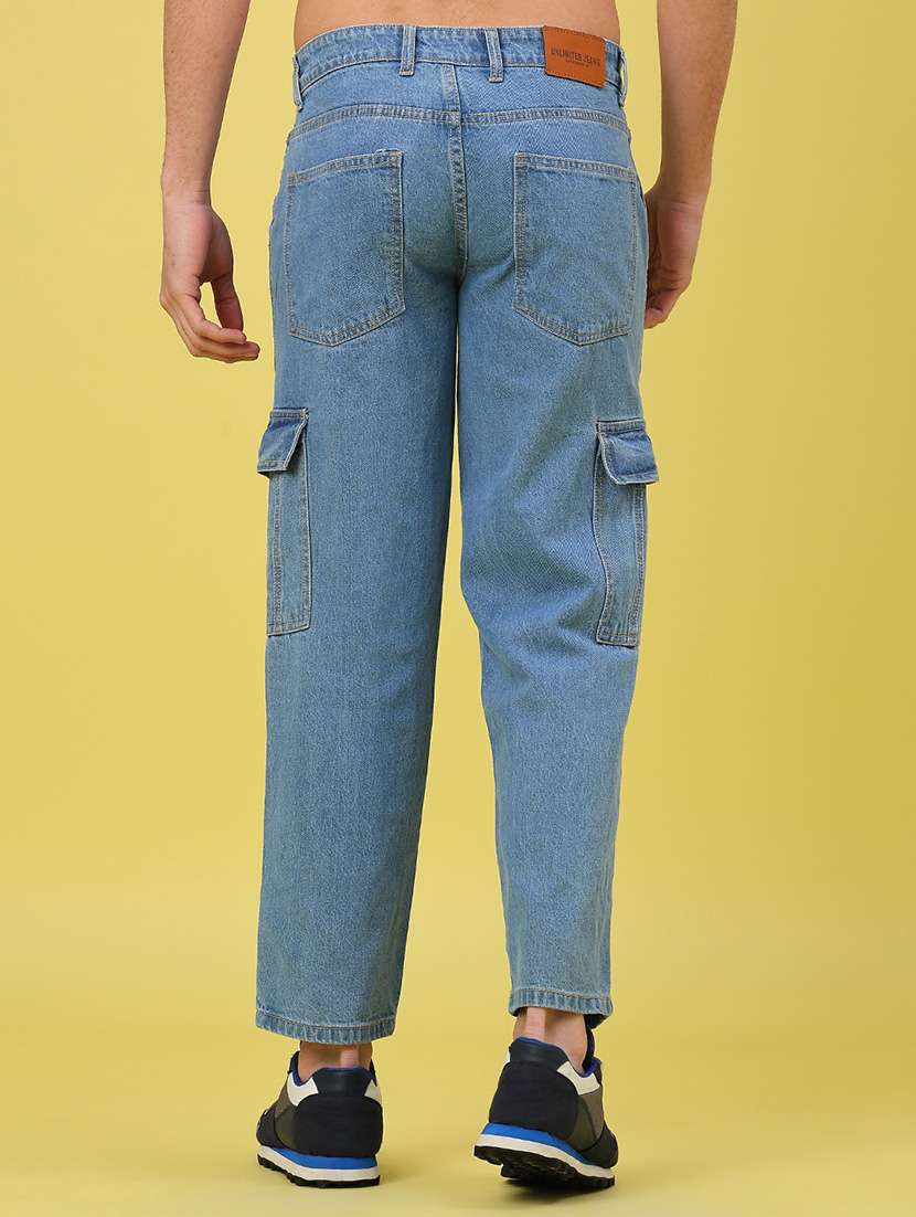 men solid mid rise regular fit cargo  - 22155772 -  Standard Image - 3