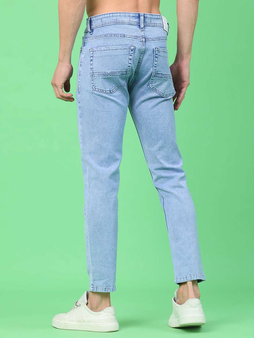 men plain mid rise ankle length slim fit jeans - 22156052 -  Standard Image - 3