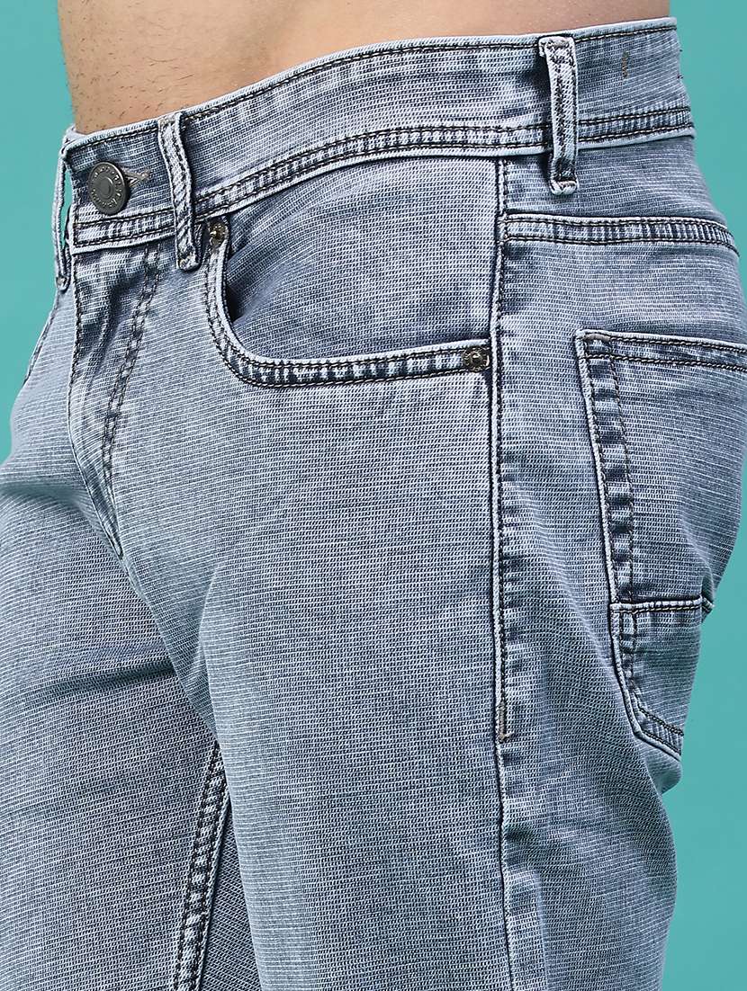 men plain mid rise full length slim fit jeans - 22156053 -  Standard Image - 5