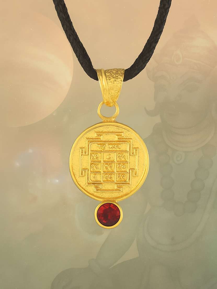 gold-plated brass pendant with gemstone - 22156202 -  Standard Image - 3