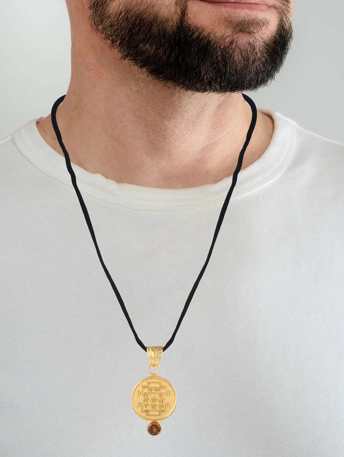 gold-plated brass pendant with gemstone - 22156202 -  Standard Image - 5