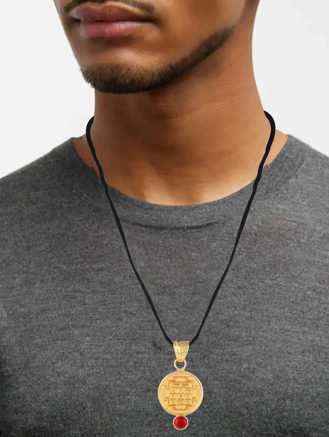 gold-plated brass pendant with gemstone - 22156204 -  Standard Image - 5