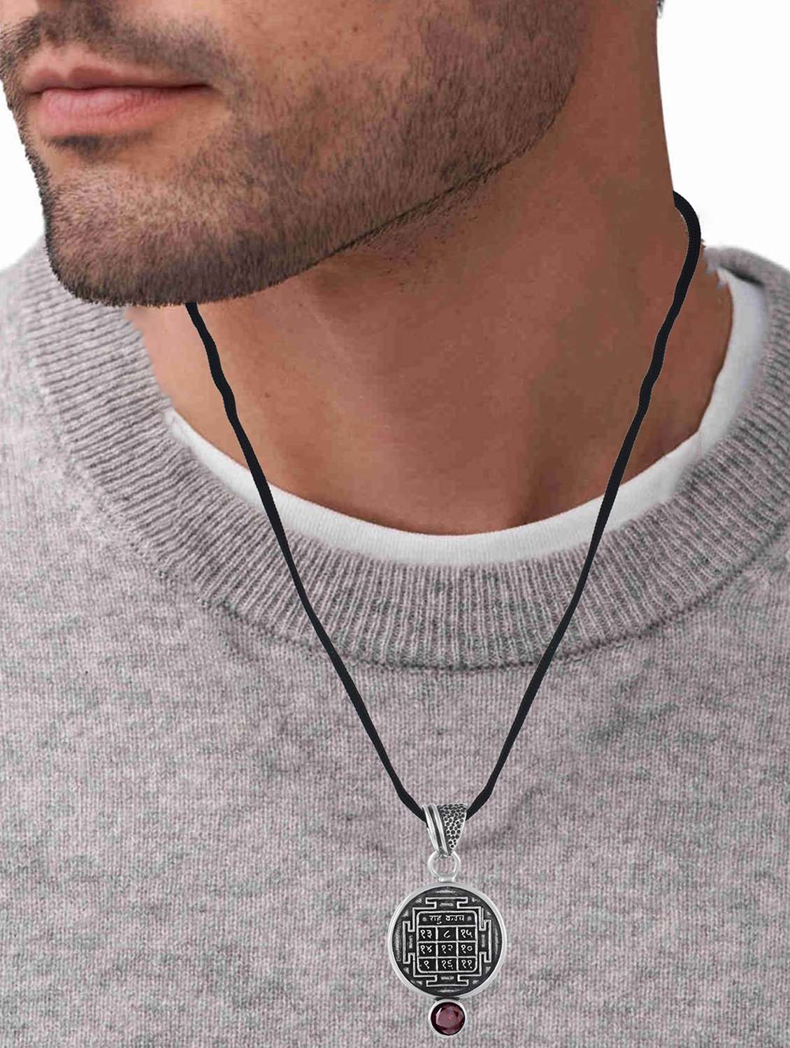 silver-plated brass pendant with gemstone - 22156206 -  Standard Image - 5