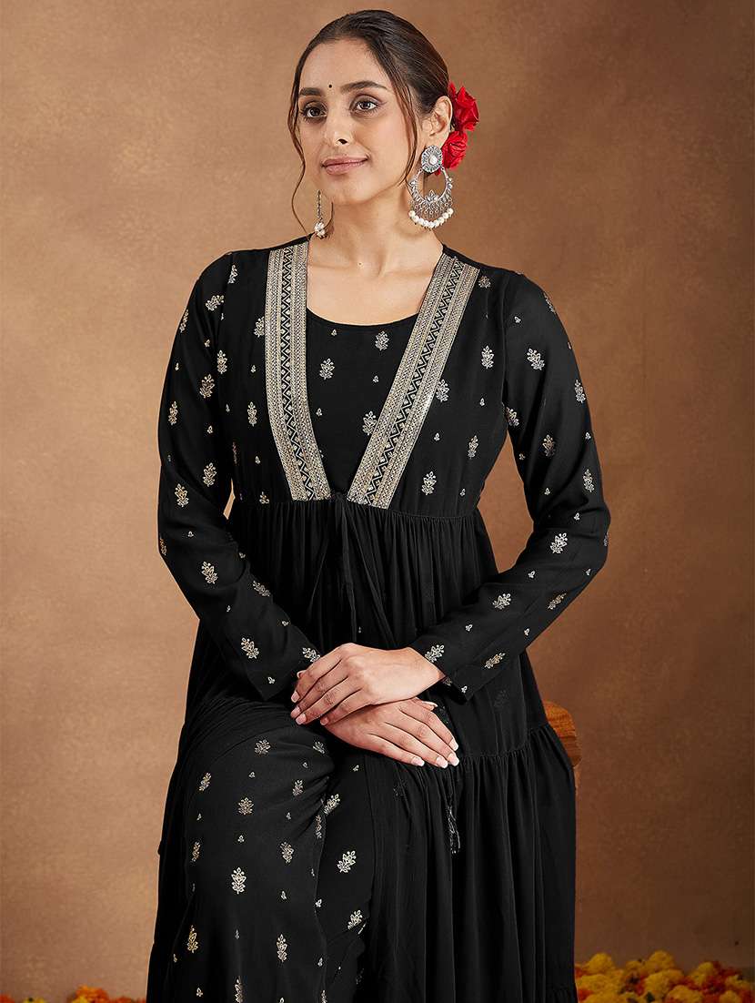 women embroidered long sleeve kurta pant set - 22156234 -  Standard Image - 5