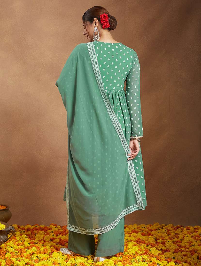 women embroidered long sleeve kurta palazzo with dupatta set - 22156248 -  Standard Image - 5