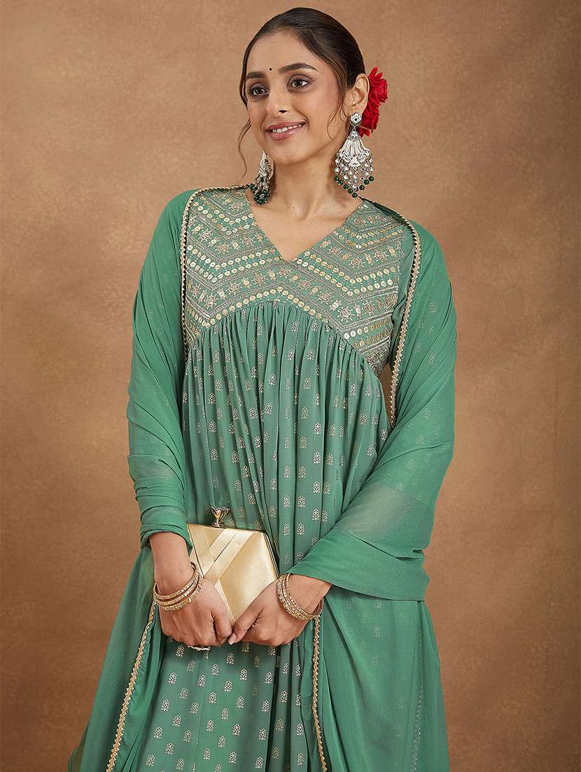 women embroidered three quarter sleeve kurta palazzo with dupatta set - 22156268 -  Standard Image - 5