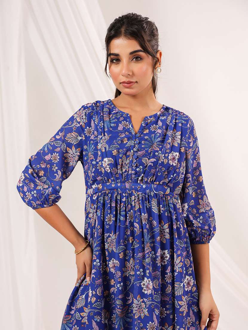 women floral print puff sleeve a-line dress - 22156350 -  Standard Image - 5