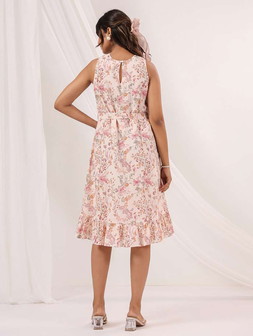 women floral print sleeveless tiered dress - 22156361 -  Standard Image - 3