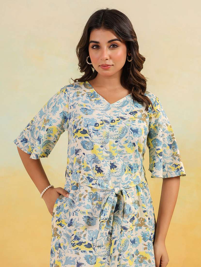 women printed flared sleeve a-line dress - 22156363 -  Standard Image - 5