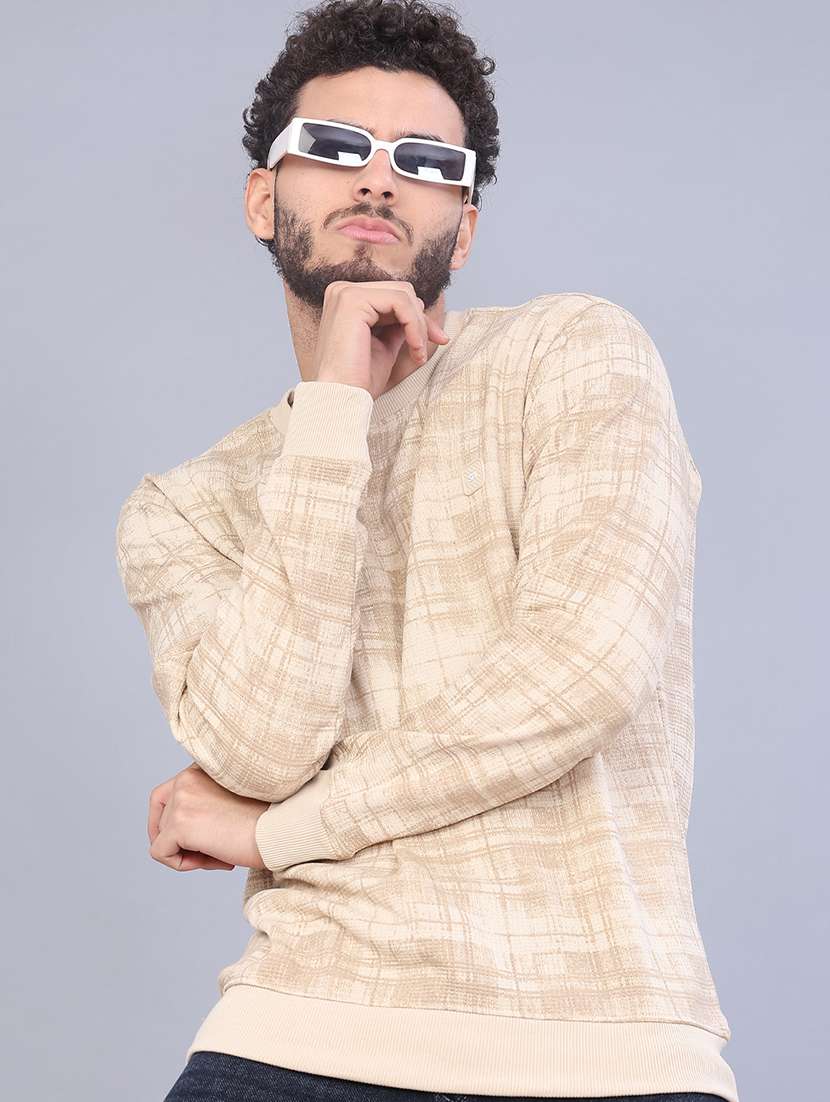 men printed long sleeve sweatshirt