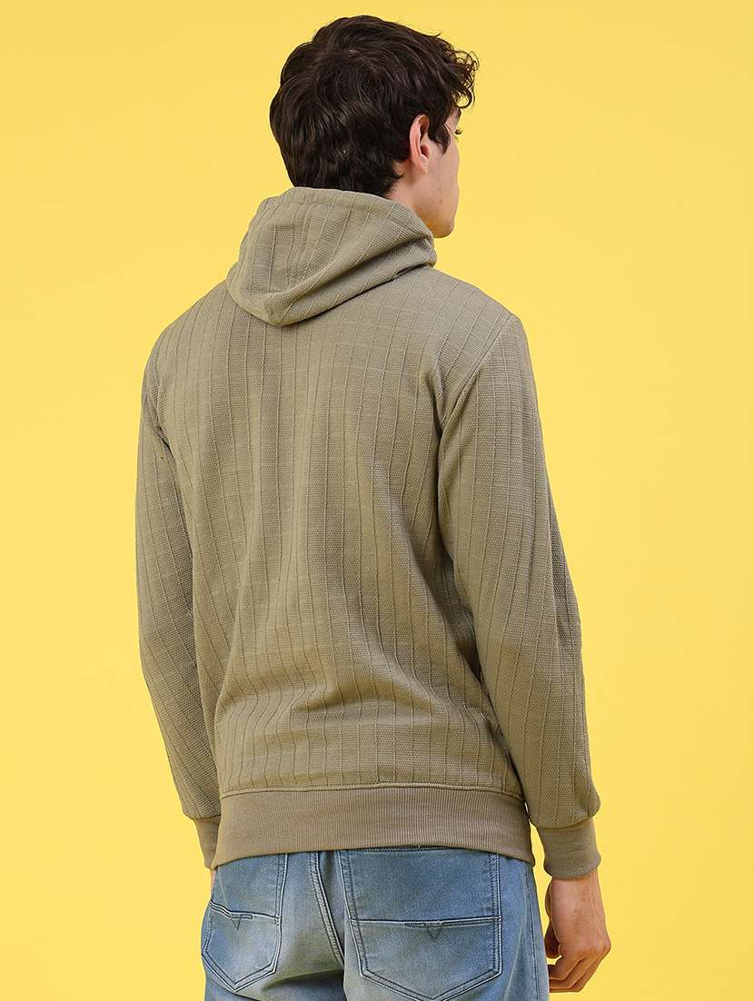 men solid long sleeve hooded sweatshirt - 22156482 -  Standard Image - 3