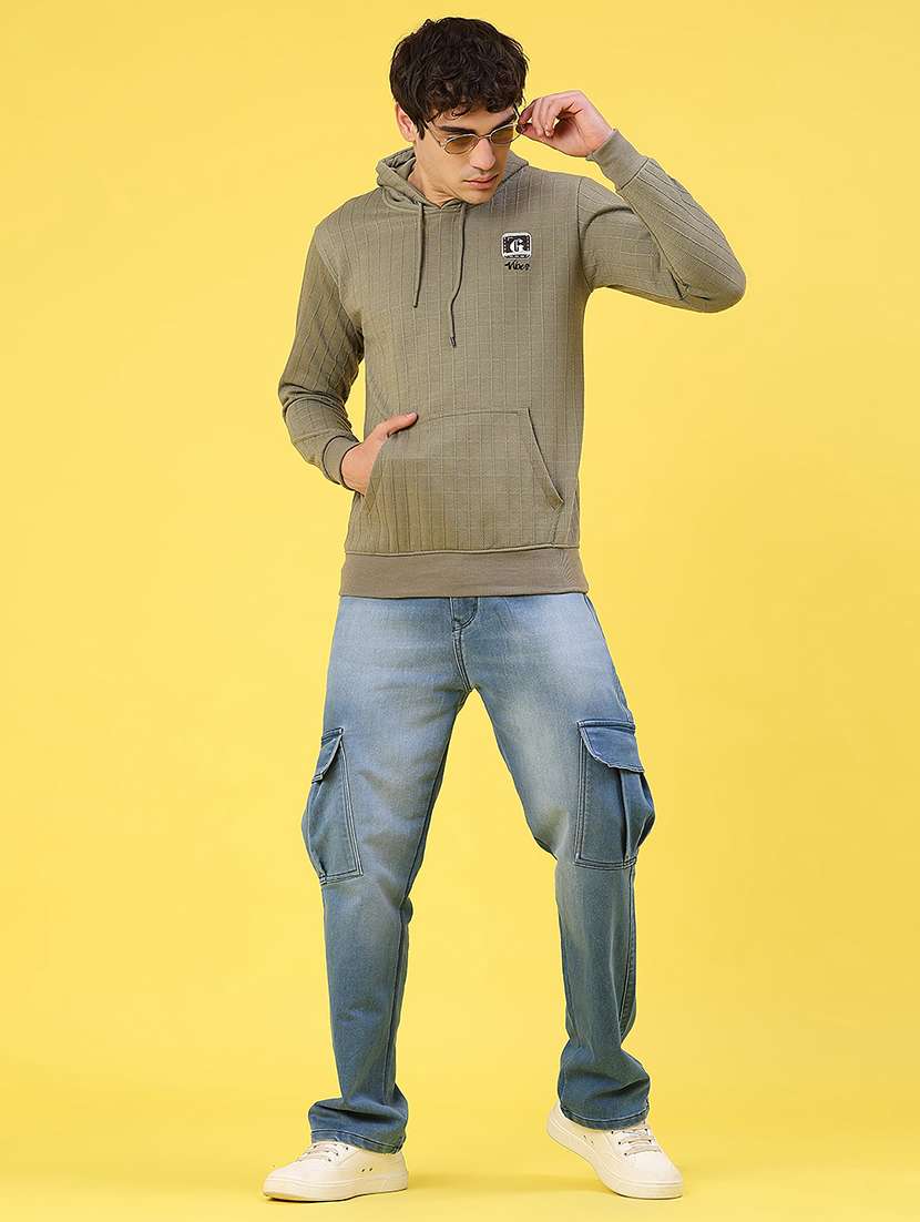 men solid long sleeve hooded sweatshirt - 22156482 -  Standard Image - 5