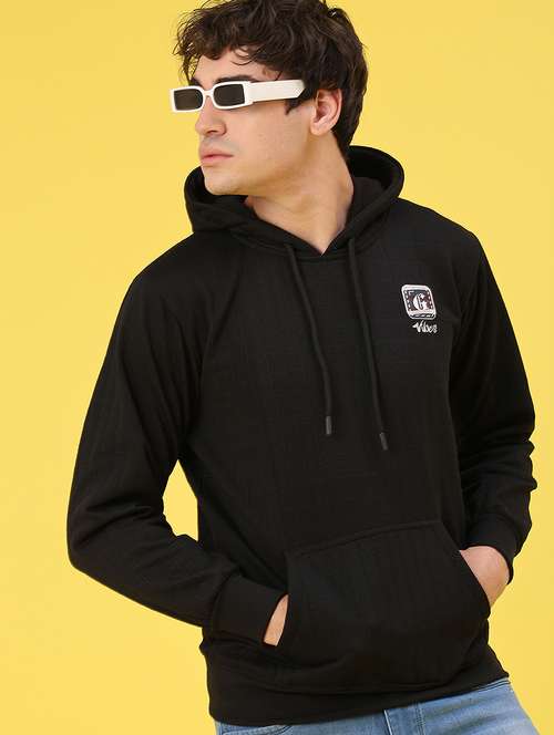 men solid long sleeve hooded sweatshirt - 22156483 -  Standard Image - 0