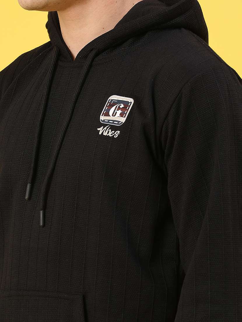 men solid long sleeve hooded sweatshirt - 22156483 -  Standard Image - 5