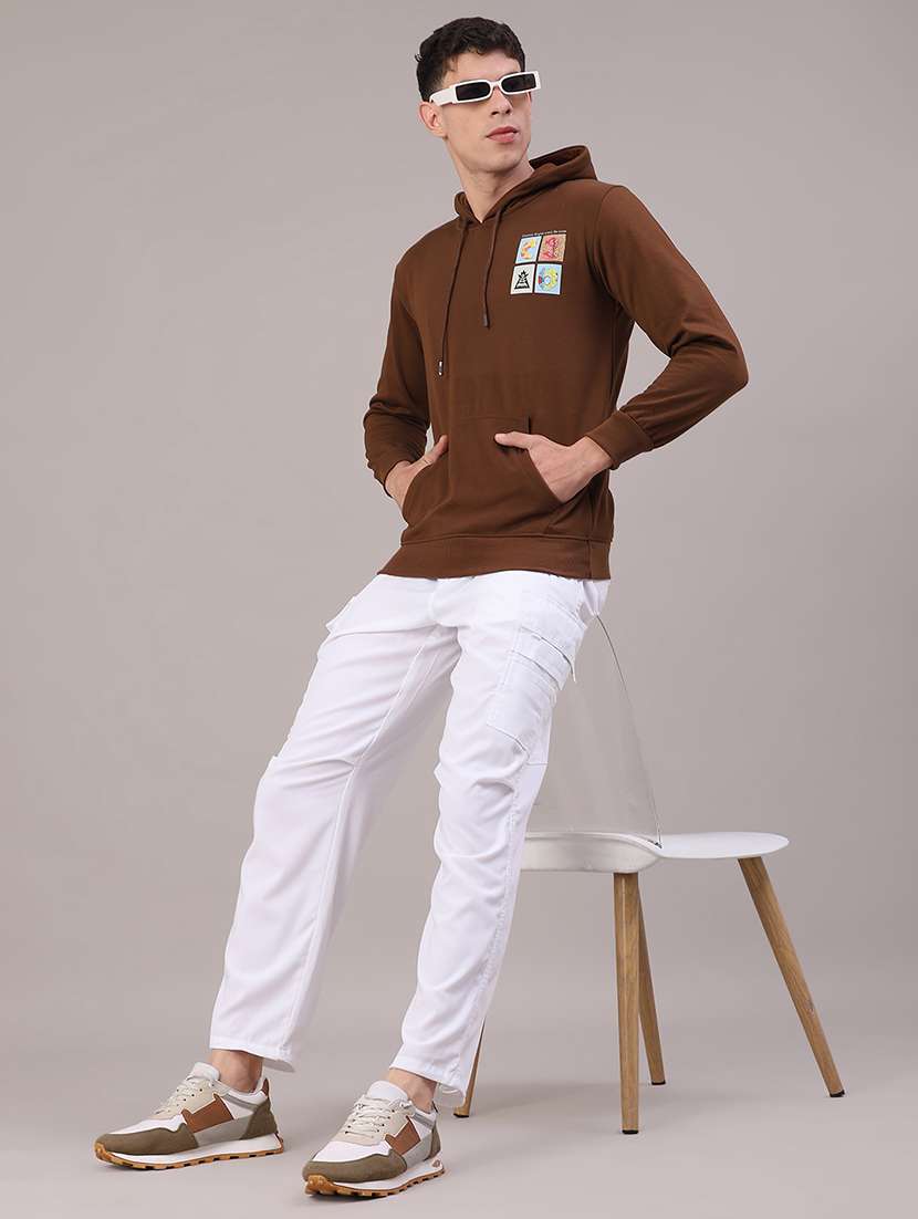 men printed long sleeve hooded sweatshirt - 22156486 -  Standard Image - 5