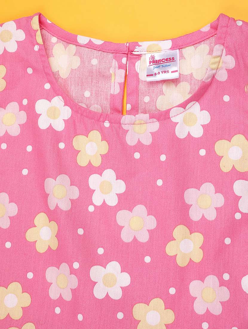 girls floral print cap sleeve a-line dress - 22156713 -  Standard Image - 3