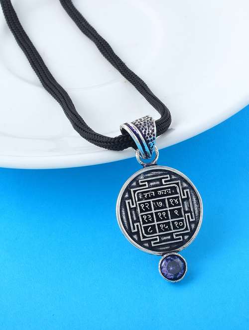 silver-plated brass pendant with gemstone - 22156753 -  Standard Image - 0