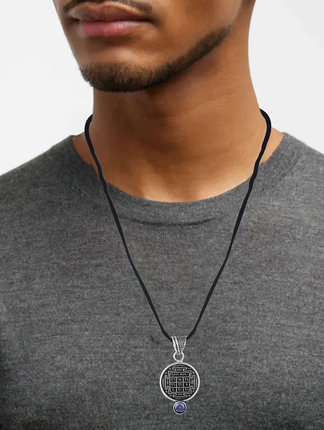 silver-plated brass pendant with gemstone - 22156753 -  Standard Image - 5