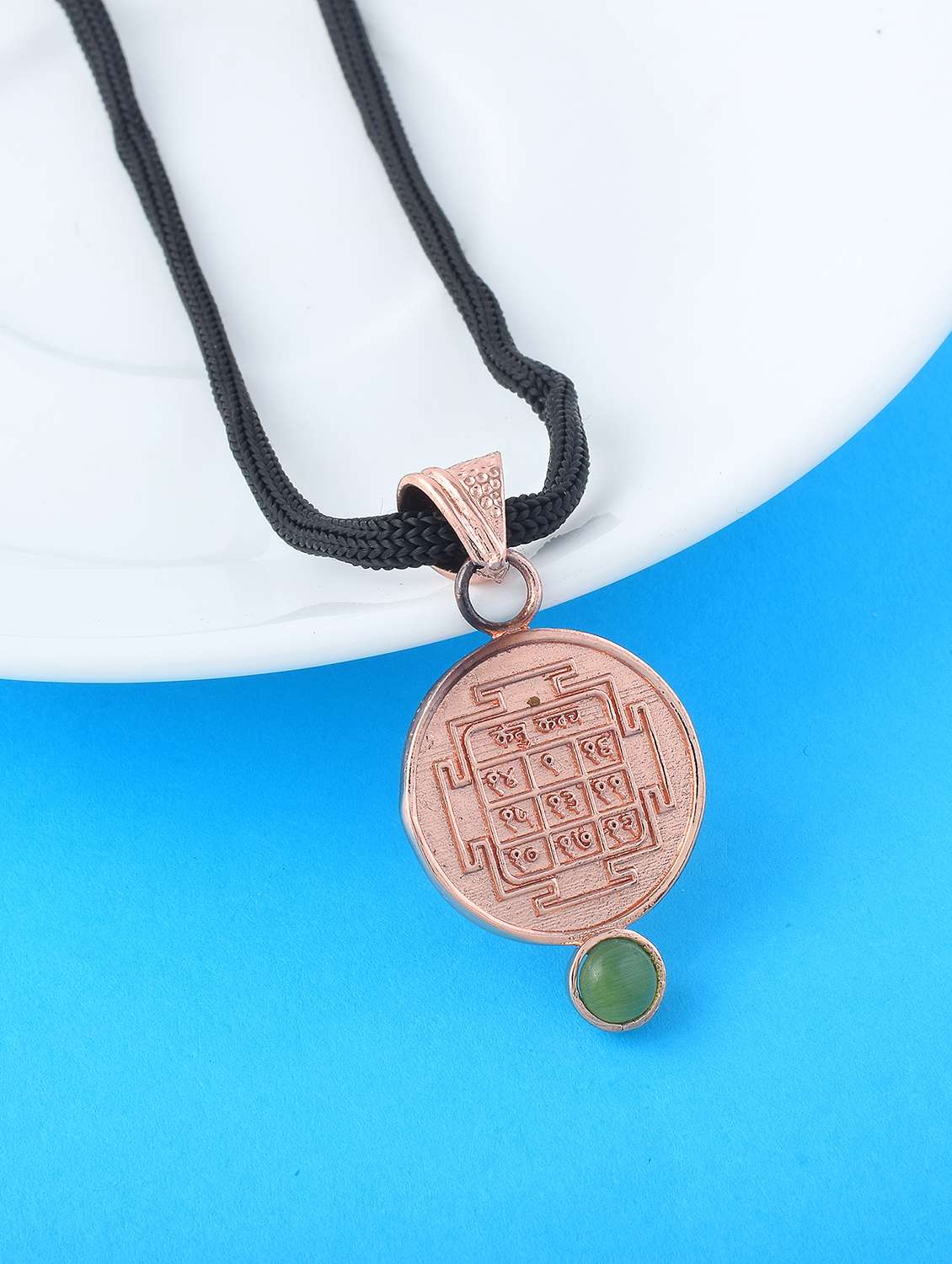 men brass pendant with gemstone