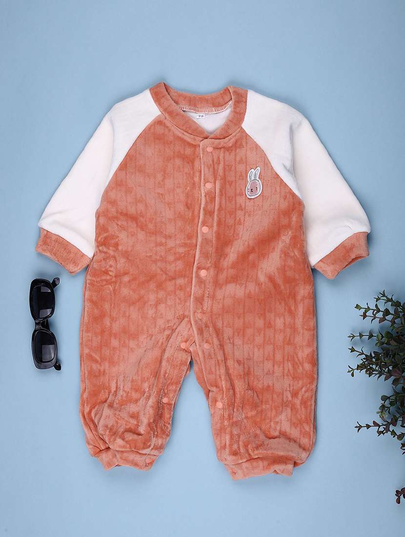 kids color blocked long sleeve romper