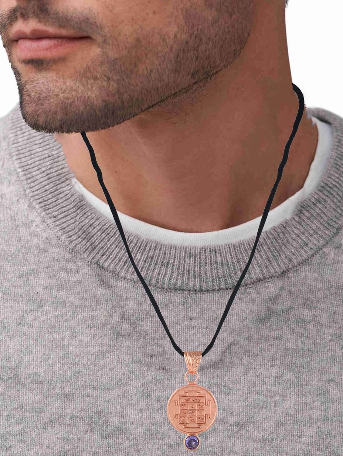 men brass pendant with gemstone - 22156777 -  Standard Image - 5