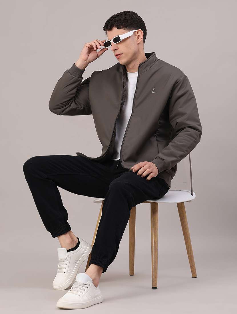 men solid long sleeve bomber jacket - 22156801 -  Standard Image - 5