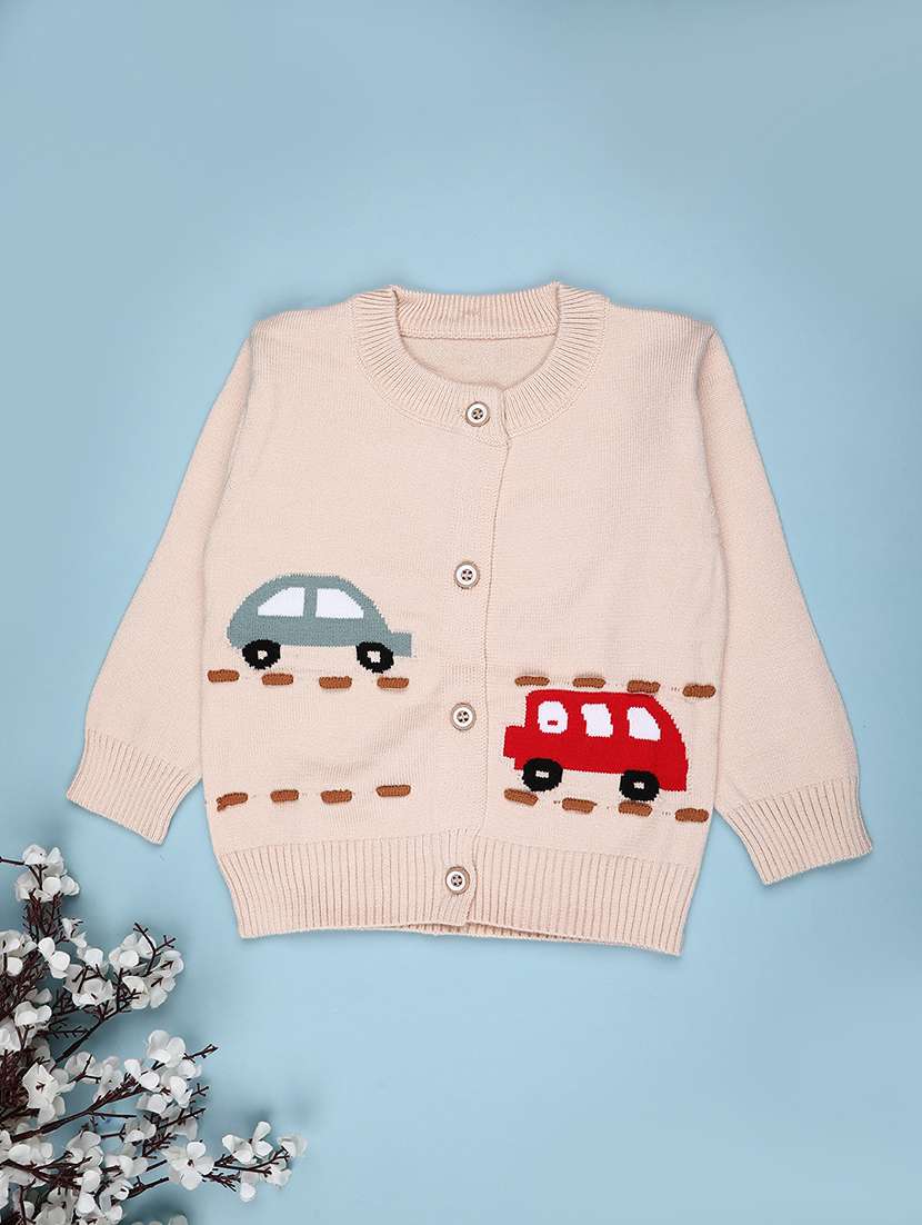 boys self design long sleeve sweater