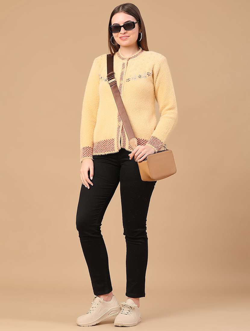 women self design long sleeve cardigan - 22156913 -  Standard Image - 5