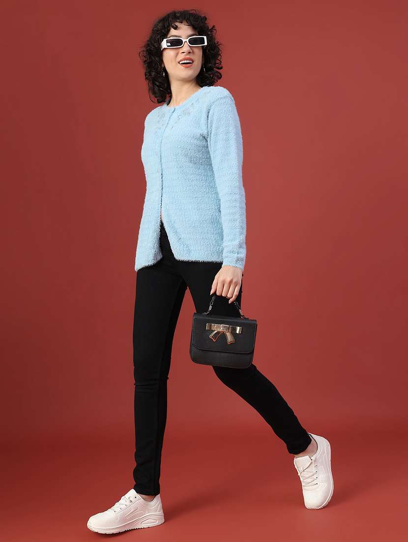 women self design long sleeve cardigan - 22156914 -  Standard Image - 5