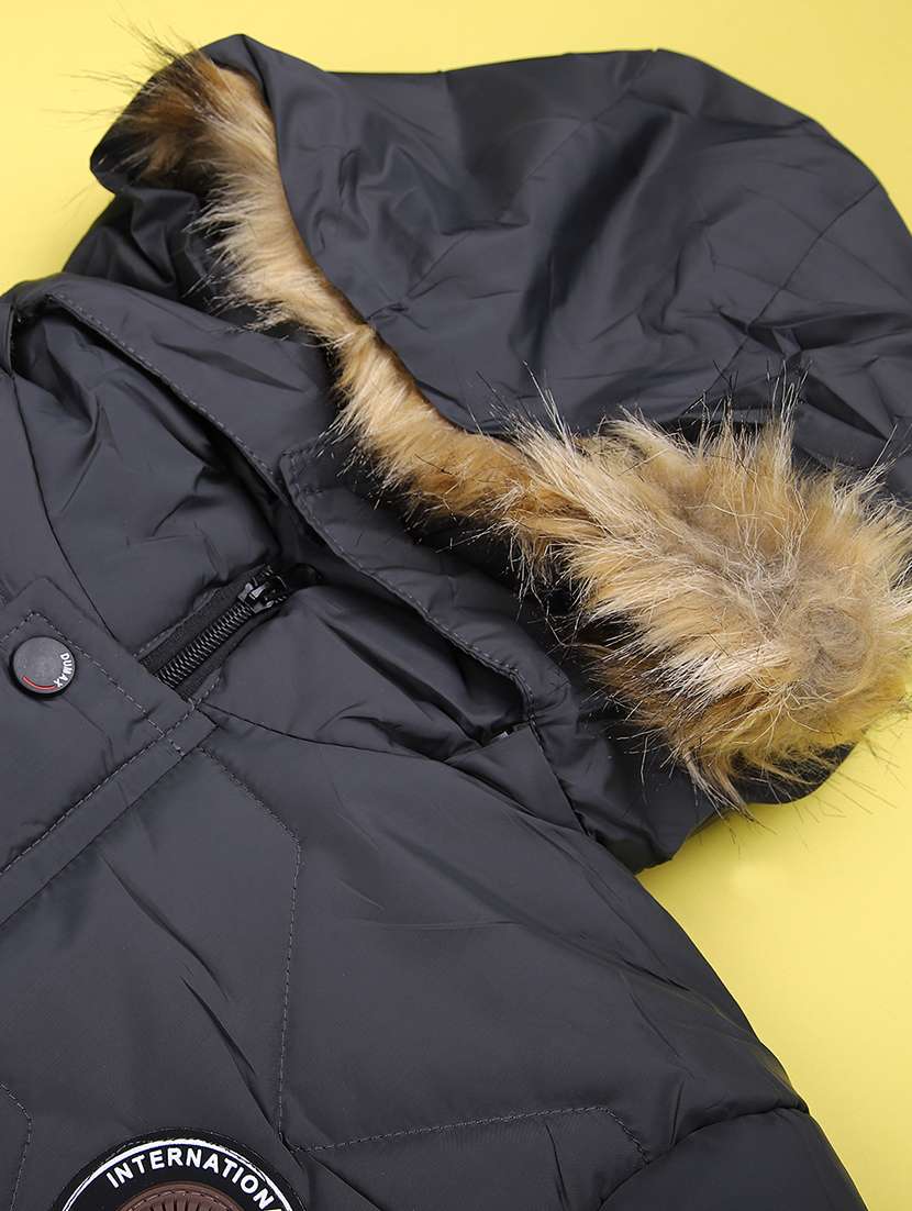 boys solid long sleeve hooded quilted jackets - 22156925 -  Standard Image - 3