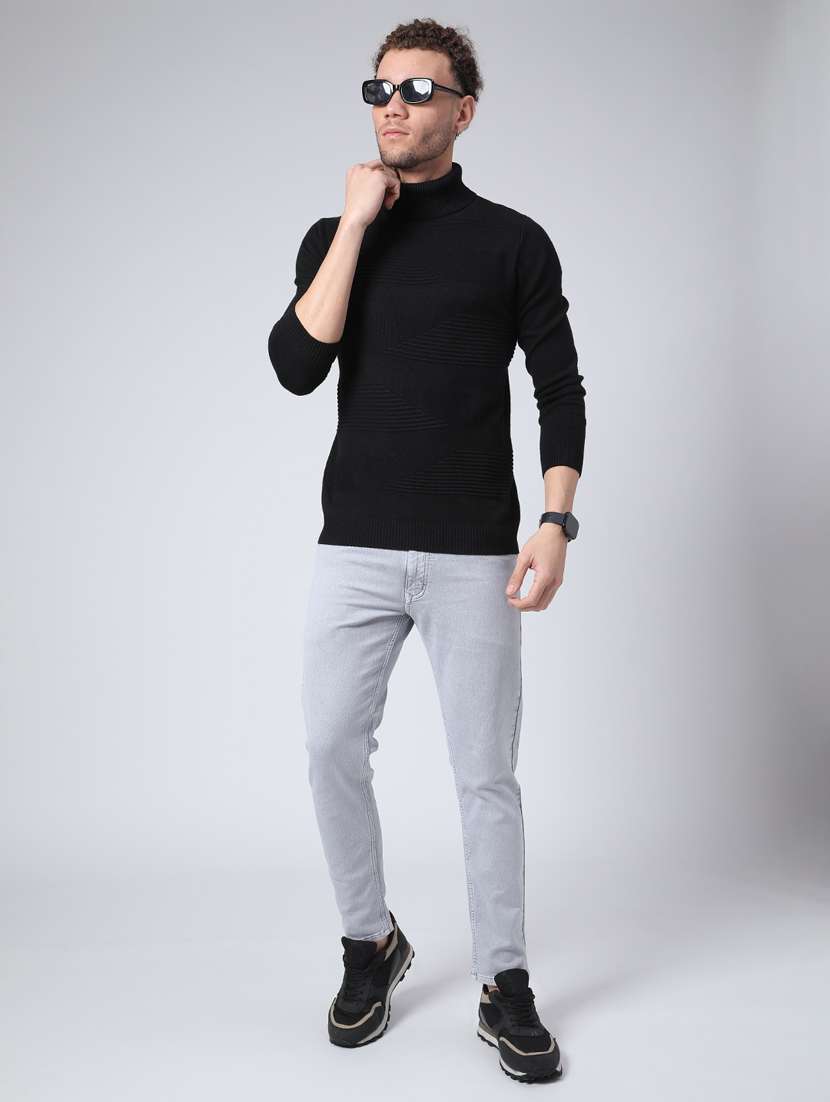 men plain mid rise full length slim fit jeans - 22156931 -  Standard Image - 5