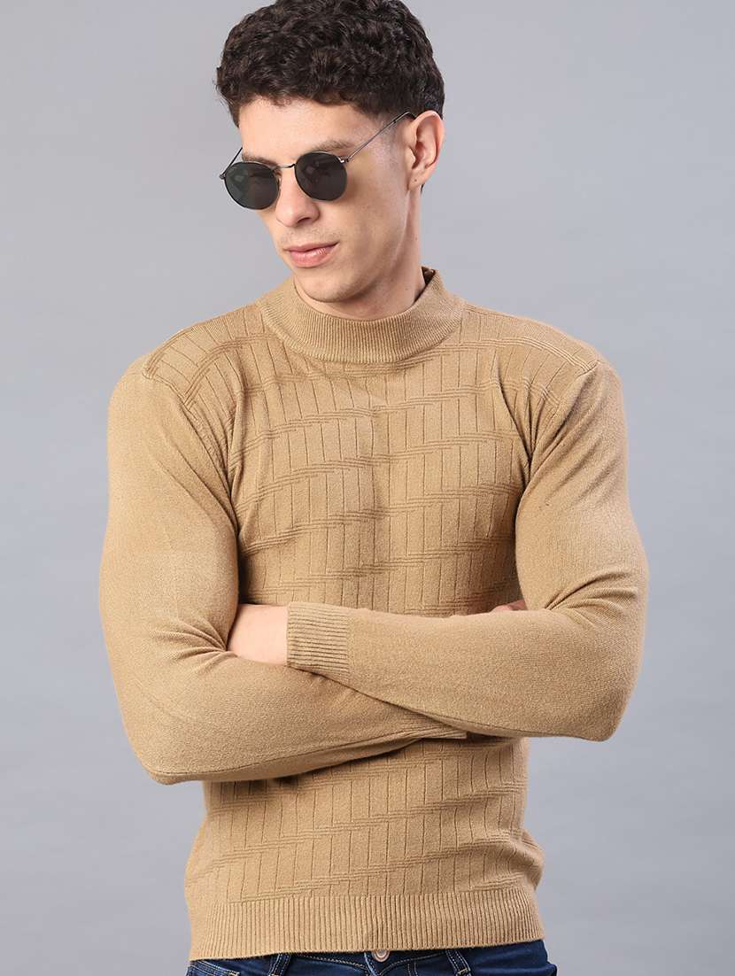 men self design long sleeve slim fit pullover  - 22156951 -  Zoom Image - 0