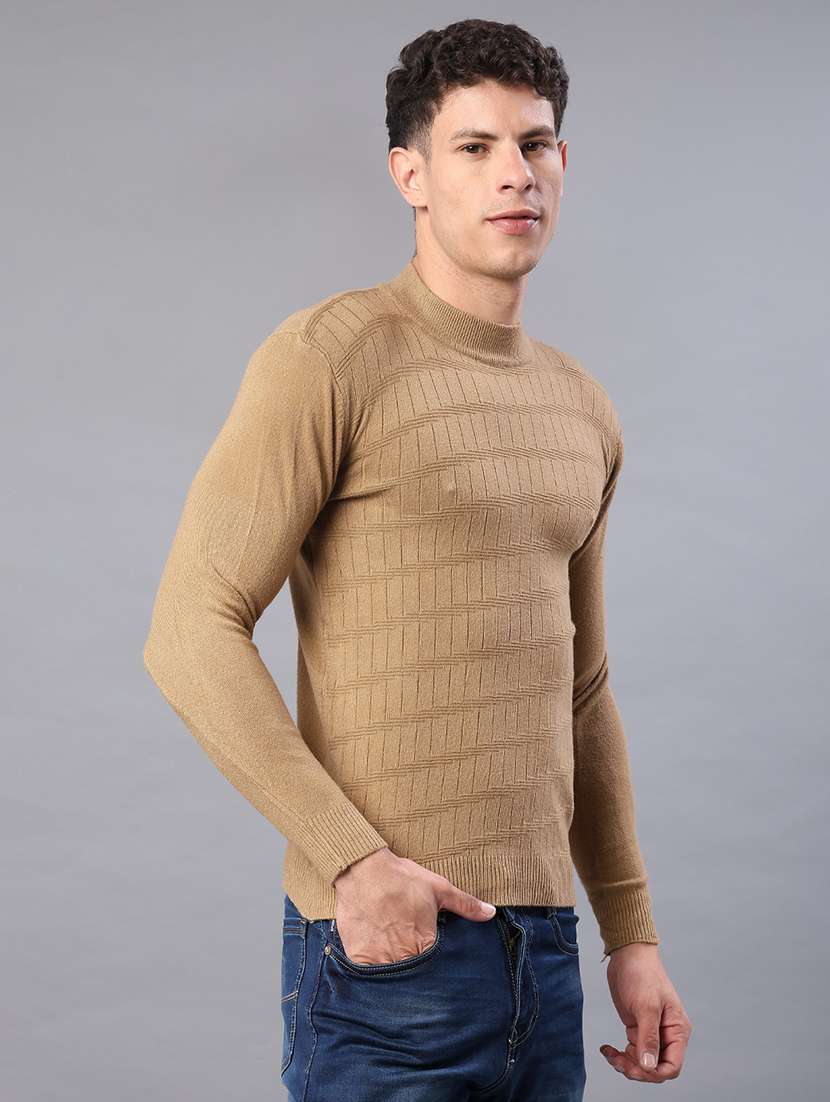 men self design long sleeve slim fit pullover  - 22156951 -  Standard Image - 3