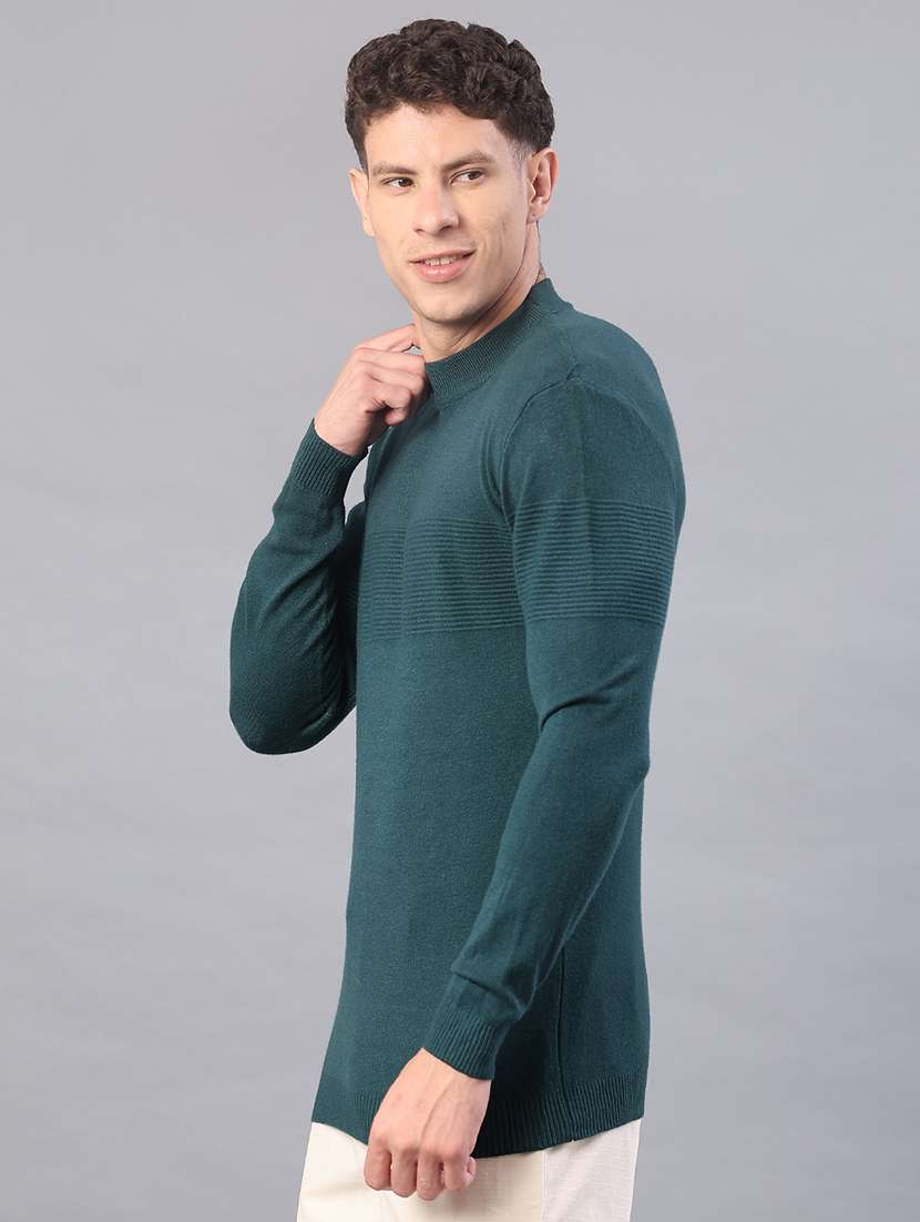men self design long sleeve slim fit pullover  - 22156952 -  Standard Image - 3