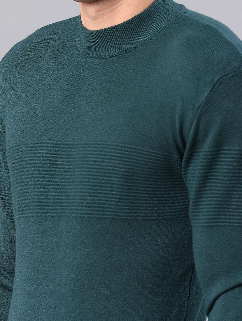 men self design long sleeve slim fit pullover  - 22156952 -  Standard Image - 5