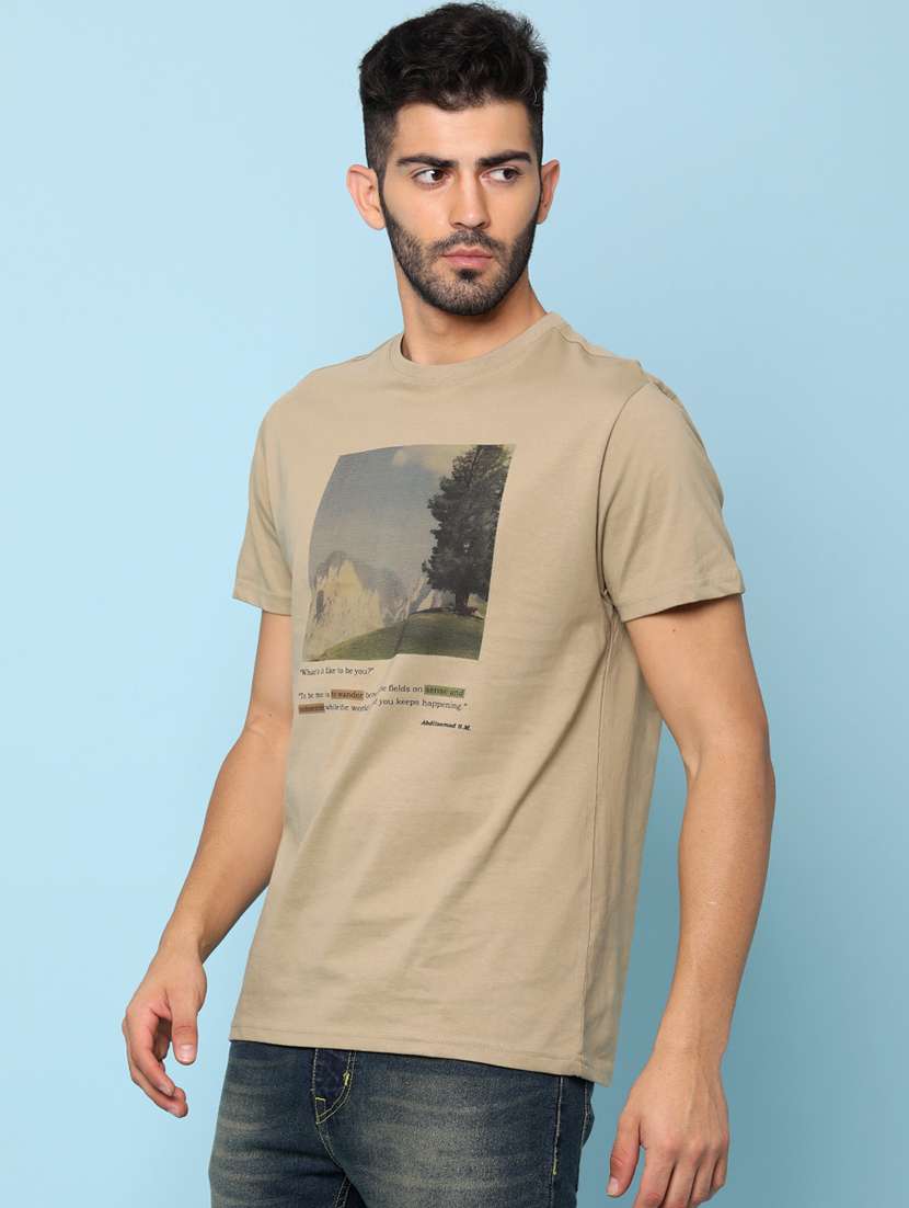men printed short sleeve regular fit t-shirt