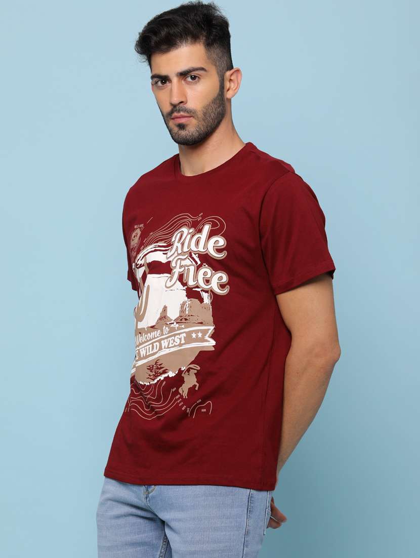 men printed short sleeve regular fit t-shirt