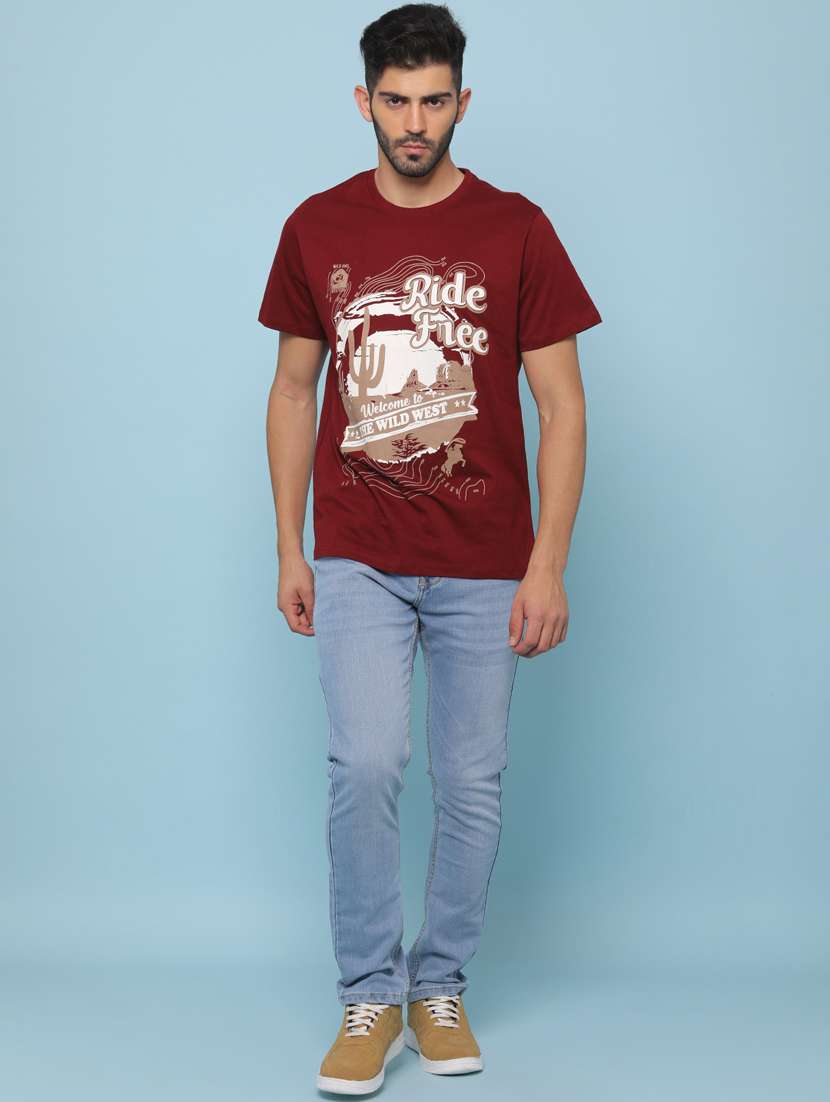 men printed short sleeve regular fit t-shirt - 22156976 -  Standard Image - 3