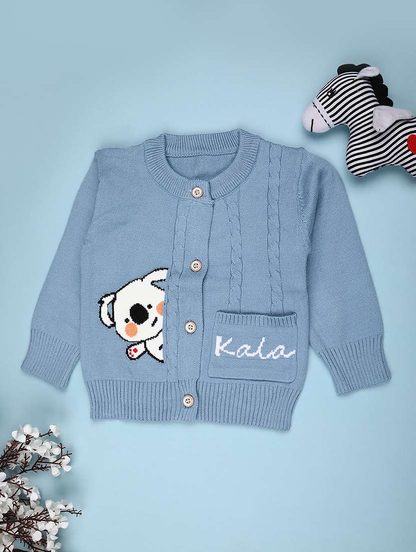 boys self design long sleeve sweater