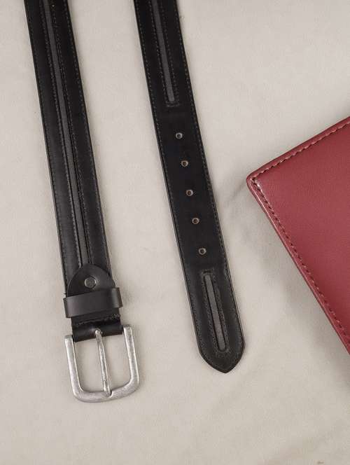 mens solid black leather formal belt - 22157037 -  Standard Image - 0