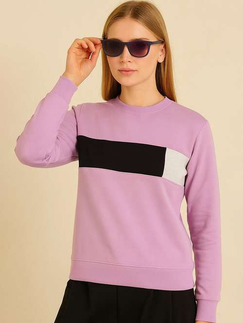 women color block long sleeve sweatshirt - 22157064 - Standard Image - 0