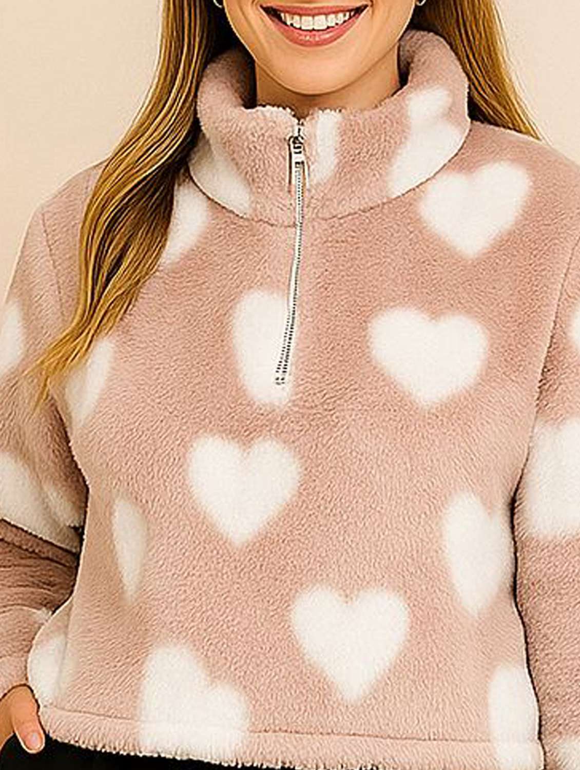 women printed long sleeve cropped sweatshirt - 22157067 - Standard Image - 3
