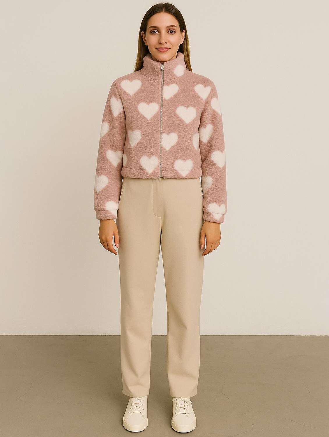 women self designed long sleeve cropped sweatshirt - 22157069 - Standard Image - 3