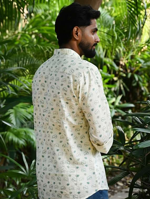 men printed long sleeve regular fit casual shirt - 22157076 -  Standard Image - 3