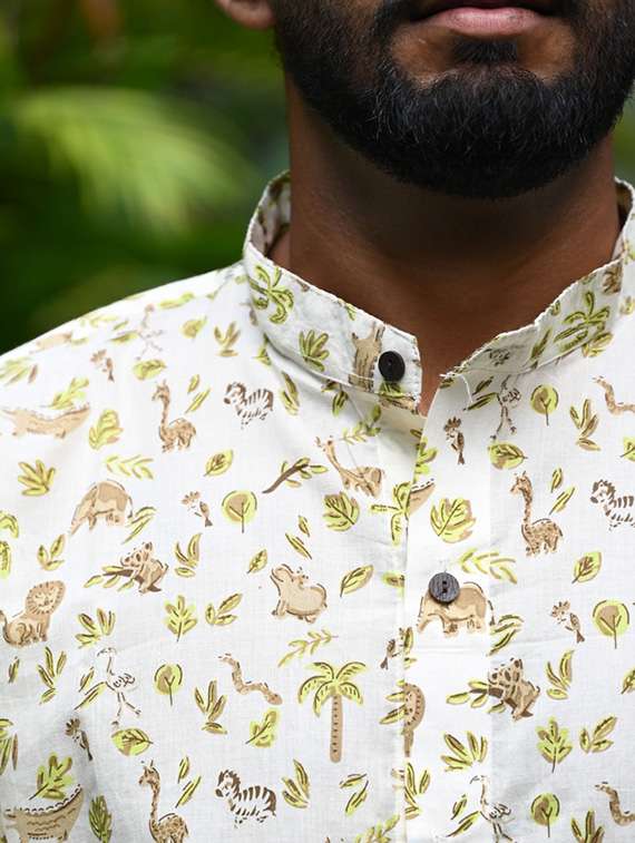 men printed long sleeve regular fit casual shirt - 22157077 -  Standard Image - 5