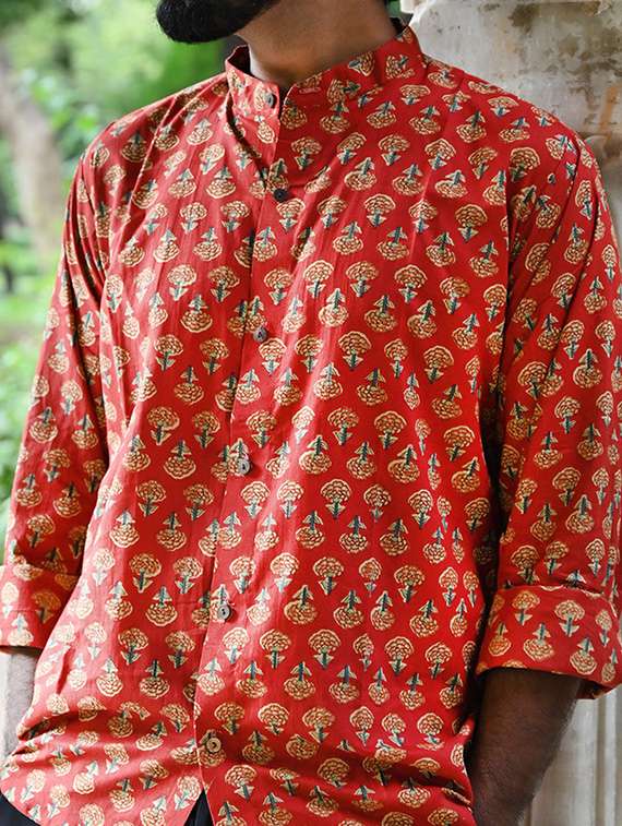 men printed long sleeve regular fit casual shirt - 22157079 -  Standard Image - 5