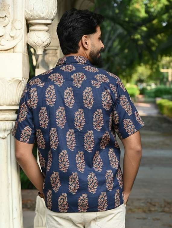 men printed short sleeve regular fit casual shirt - 22157081 -  Standard Image - 3