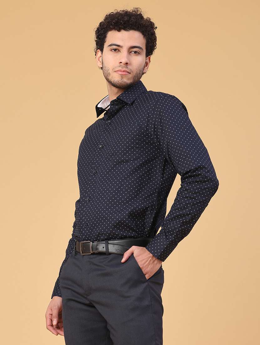 men printed long sleeve slim fit formal shirt - 22157082 -  Standard Image - 3