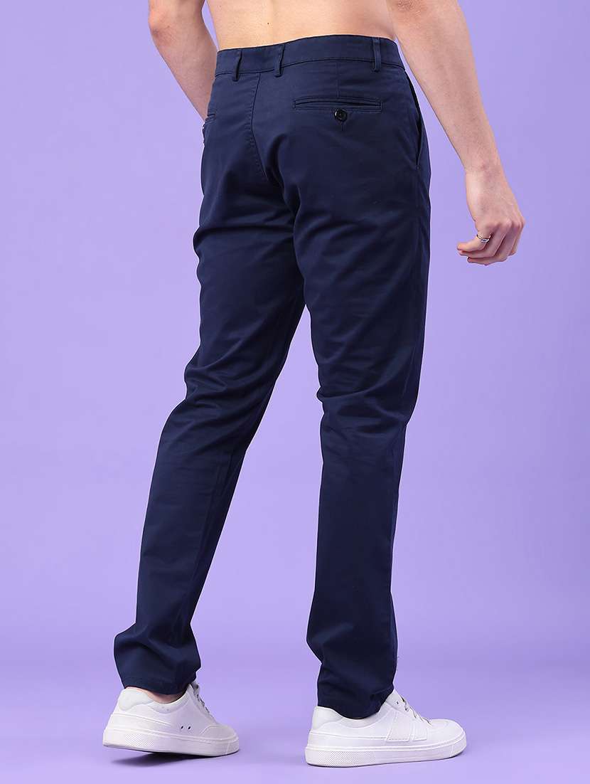 men solid mid rise chinos casual trouser - 22157099 -  Standard Image - 3