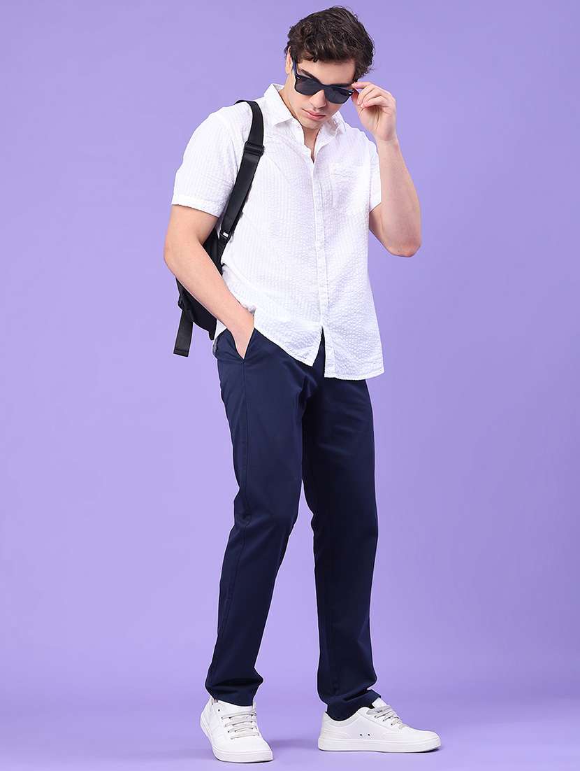 men solid mid rise chinos casual trouser - 22157099 -  Standard Image - 5
